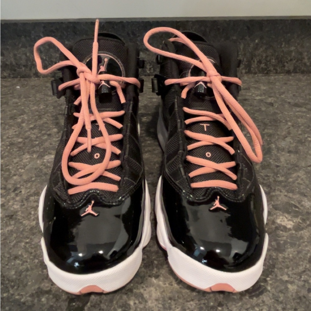 Black and Pink Jordan’s Sneakers